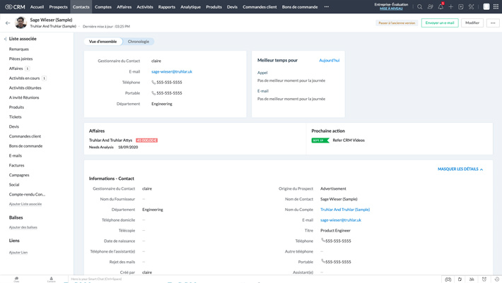 Zoho CRM Centralisation-données-clients Zoho CRM Centralisation données clients