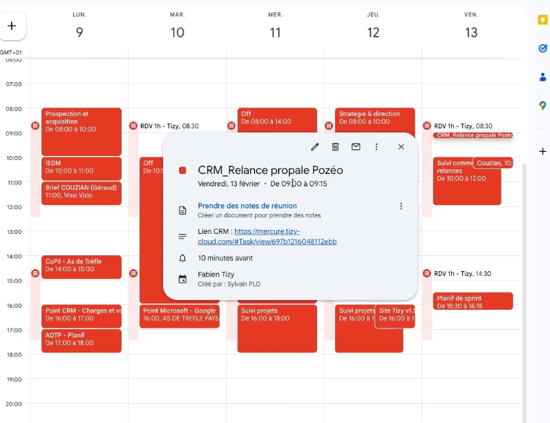Best of Breed : CRM + Google Calendar

